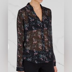 Paige Everleigh Floral-print silk blouse